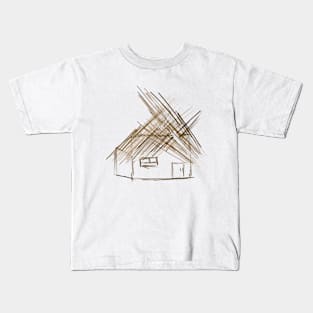 Ukrainian house with a thatched roof. Mazanka Kids T-Shirt